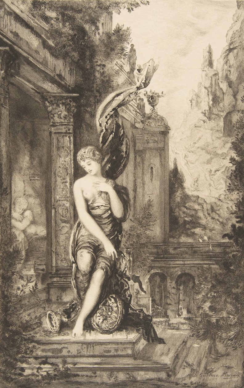 Der Mann, der dem Glück nachläuft und derjenige, der es in seinem Bett erwartet, 1886 von Felix Bracquemond