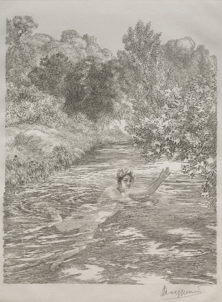 Der Badende, um 1860-70 von Felix Bracquemond