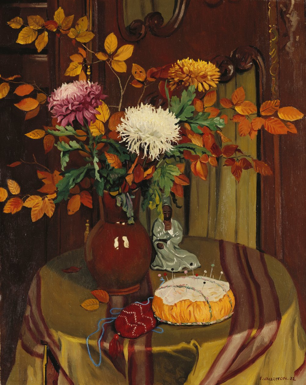 Chrysanthemen und Herbstlaub, 1922 von Felix Edouard Vallotton