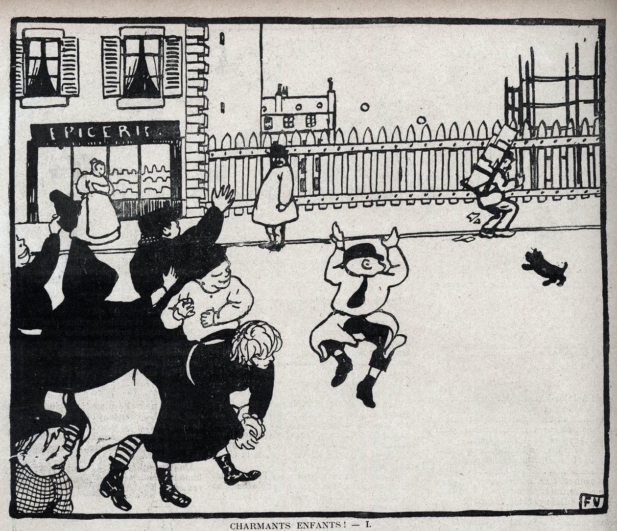 Liebe Kinder! (Hey Glaser...) Zeichnung von Felix Vallotton in 