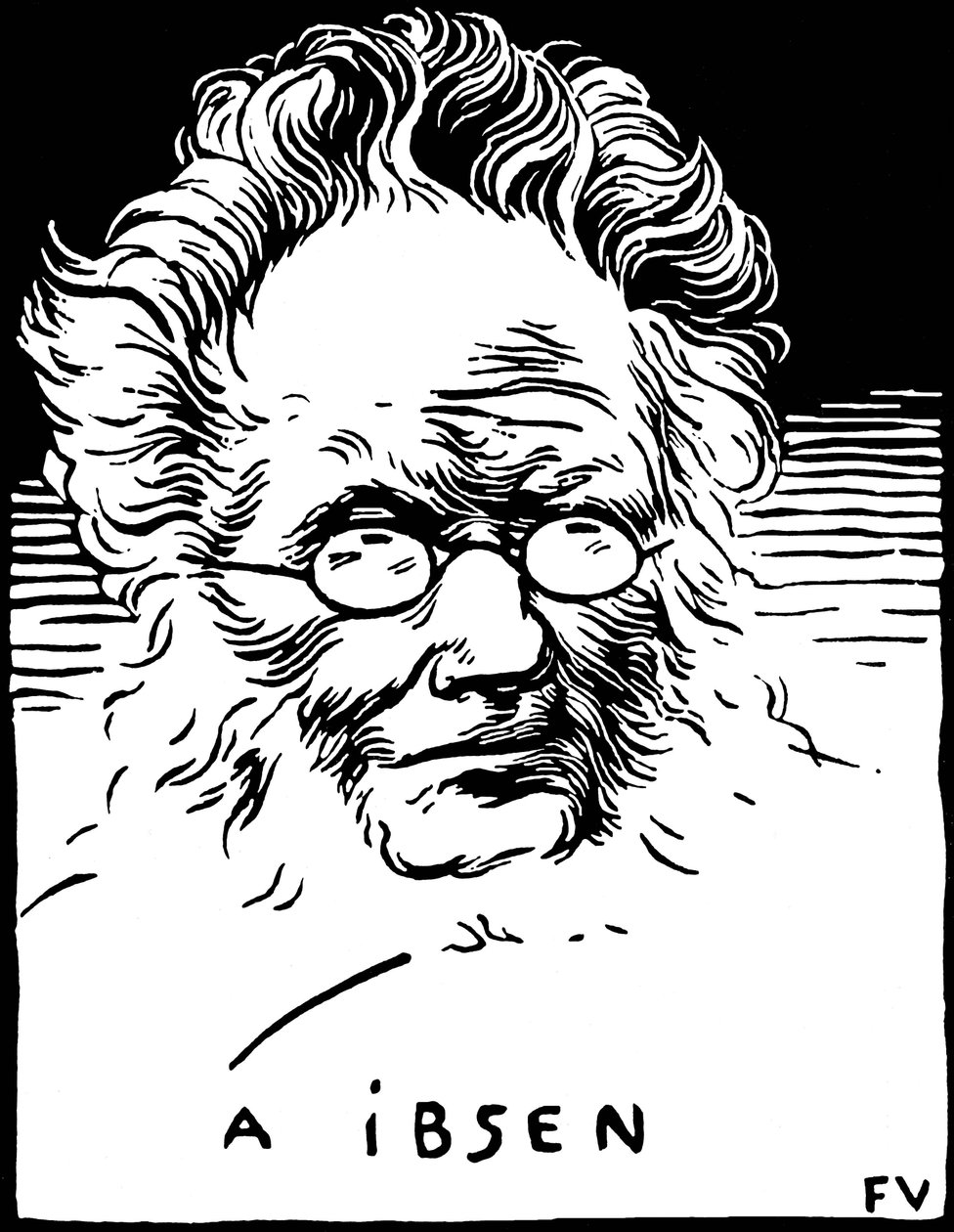 Porträt von Henrik Johan Ibsen von Felix Edouard Vallotton
