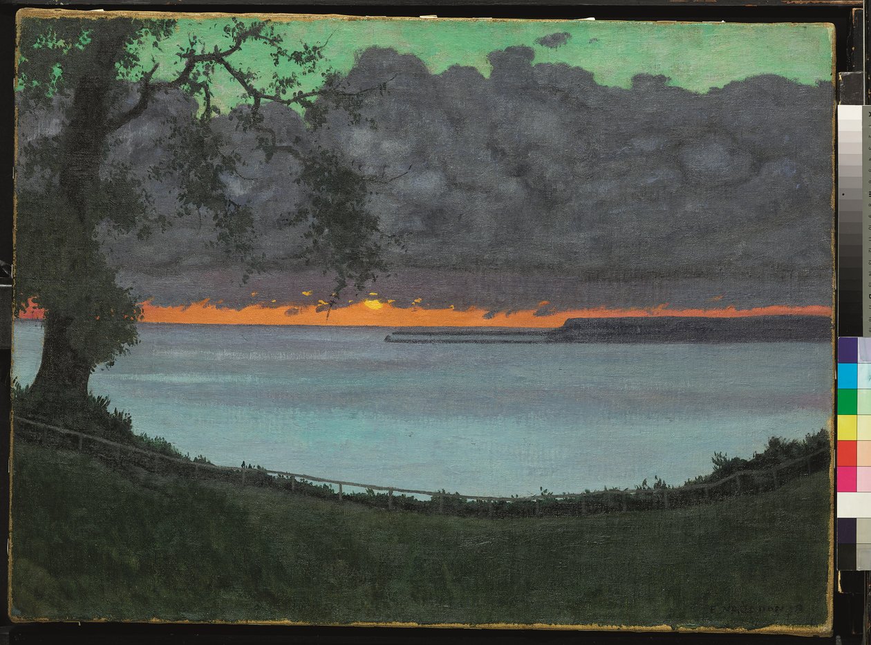Sonnenuntergang bei Grace, Orange und Grüner Himmel von Felix Edouard Vallotton