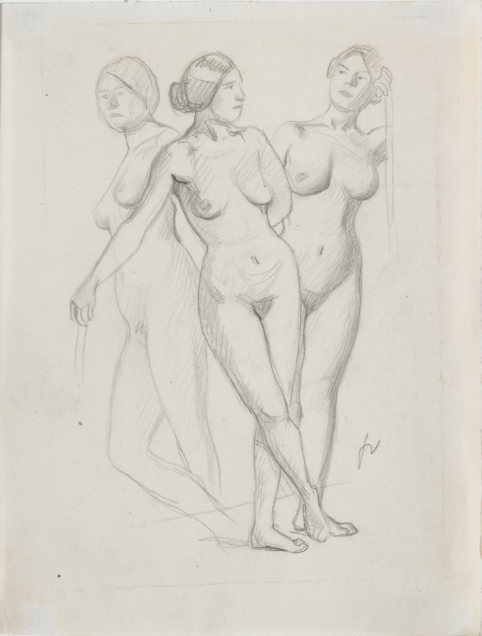 Drei Grazien, Studie von Felix Edouard Vallotton