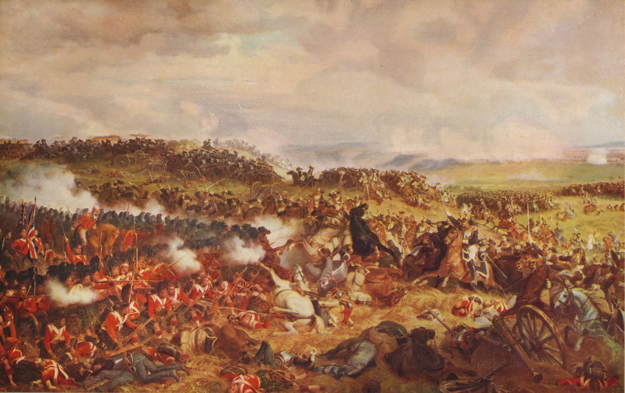 Angriff der französischen Kürassiere bei Waterloo, 1874, um 1915 von Felix Henri Emmanuel Philippoteaux