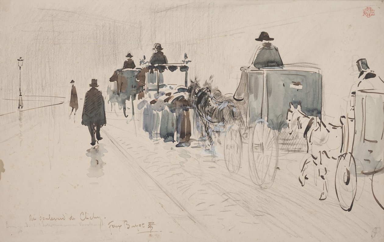 Am Boulevard de Clichy von Felix Hilaire Buhot