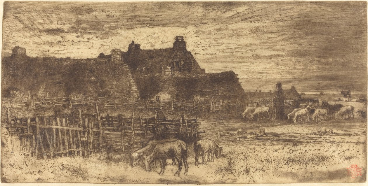 Die Schäfereien, Sonnenuntergang von Felix Hilaire Buhot