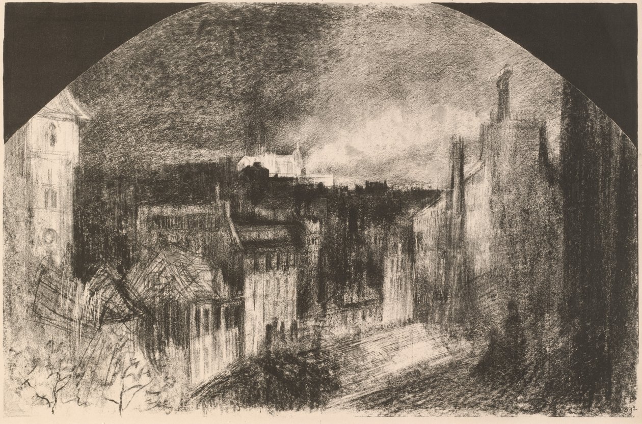 Montmartre am 14. Juli, Bastille-Tag in Montmartre, 1892 von Felix Hilaire Buhot
