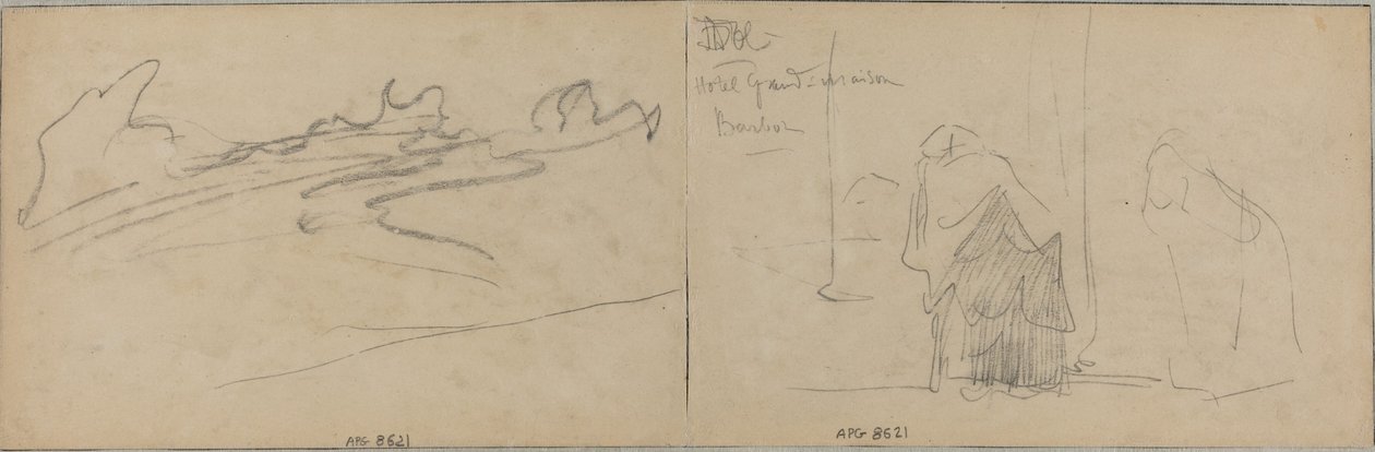 Studien von Wolken und einer alten Frau von Felix Hilaire Buhot