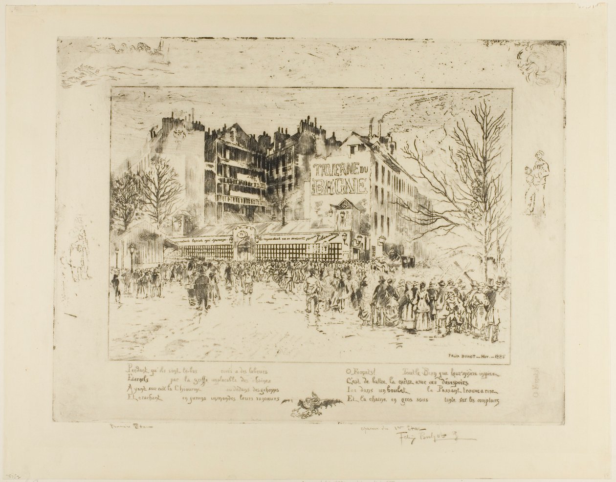 Der Place des Martyrs und die Jailhouse Tavern von Felix Hilaire Buhot