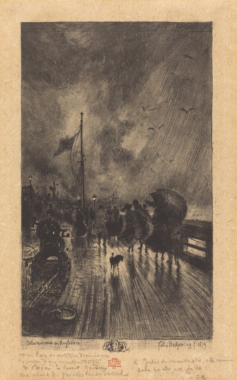 Eine Landung in England von Felix Hilaire Buhot