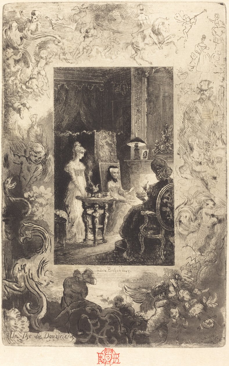 Ein Tee der Witwen von Felix Hilaire Buhot