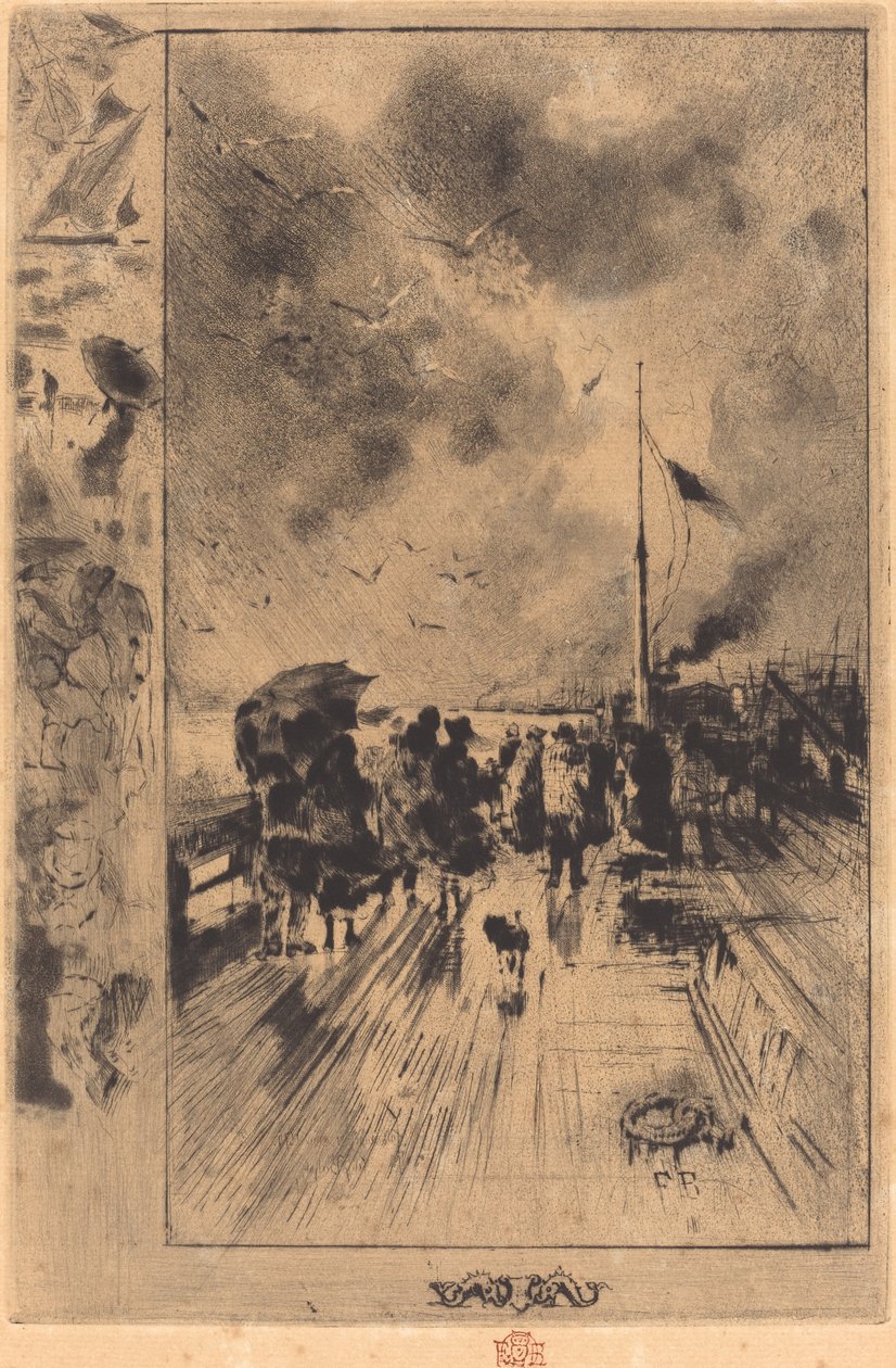 Eine Pier in England (Une Jetée en Angleterre) von Felix Hilaire Buhot
