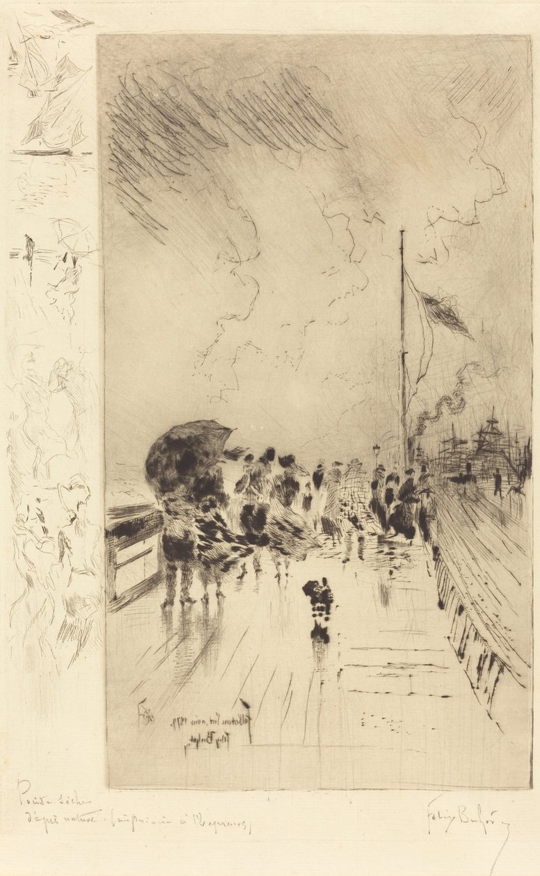 Ein Pier in England, 1879 von Felix Hilaire Buhot