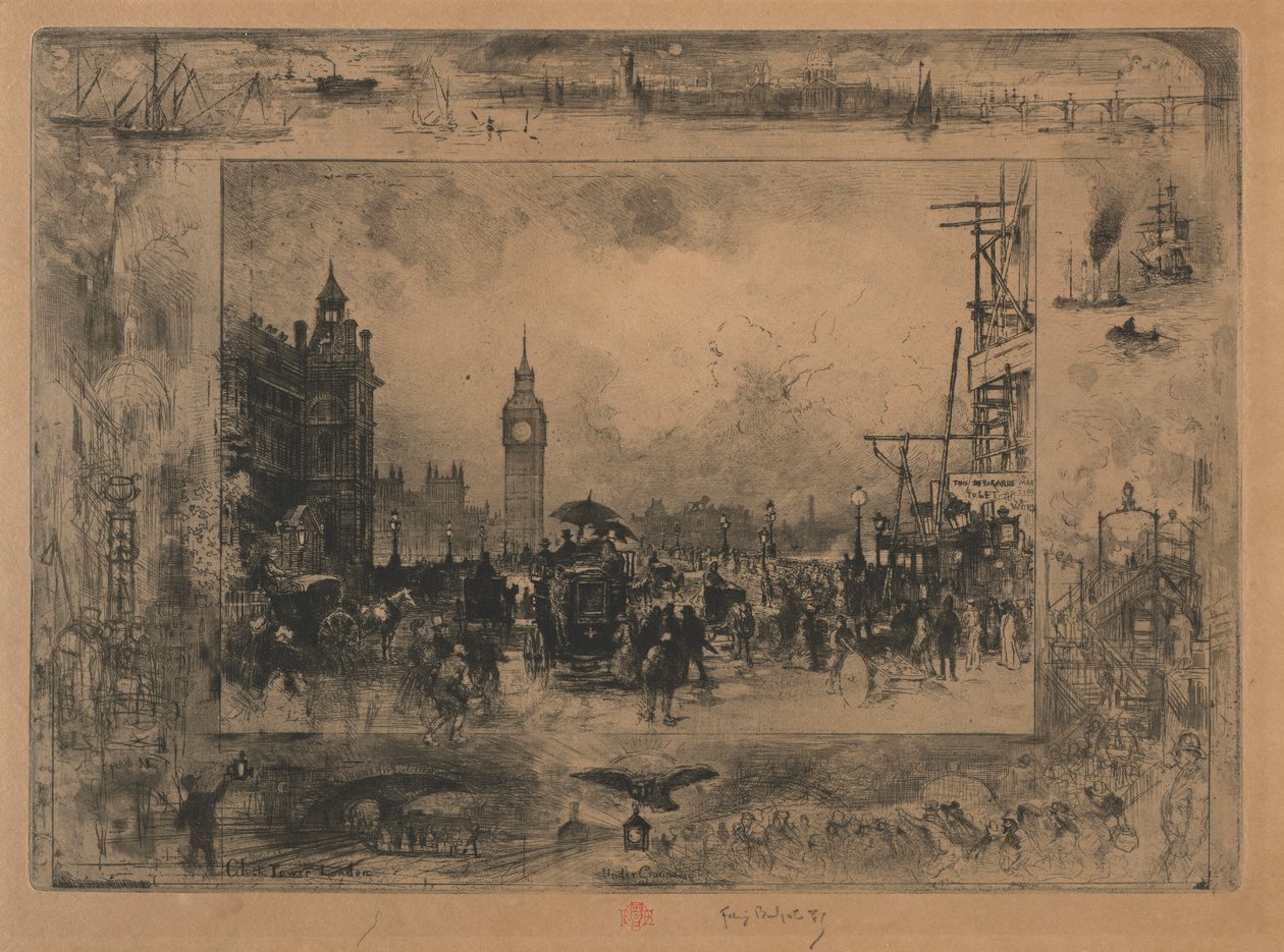 Westminster Bridge oder Westminster Tower von Felix Hilaire Buhot
