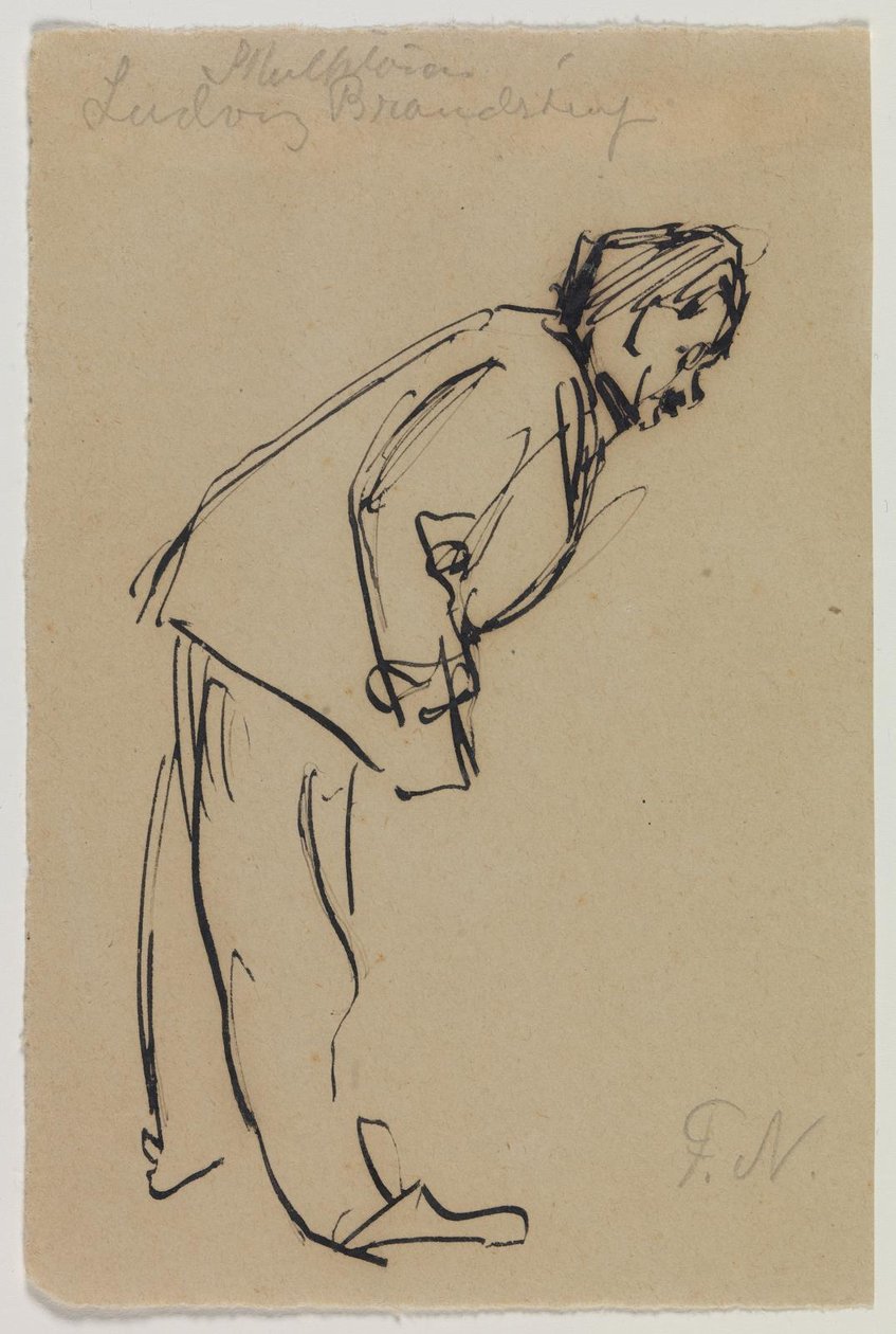 Porträt von Ludvig Brandstrup, stehend und nach vorne gebeugt von Felix Nylund
