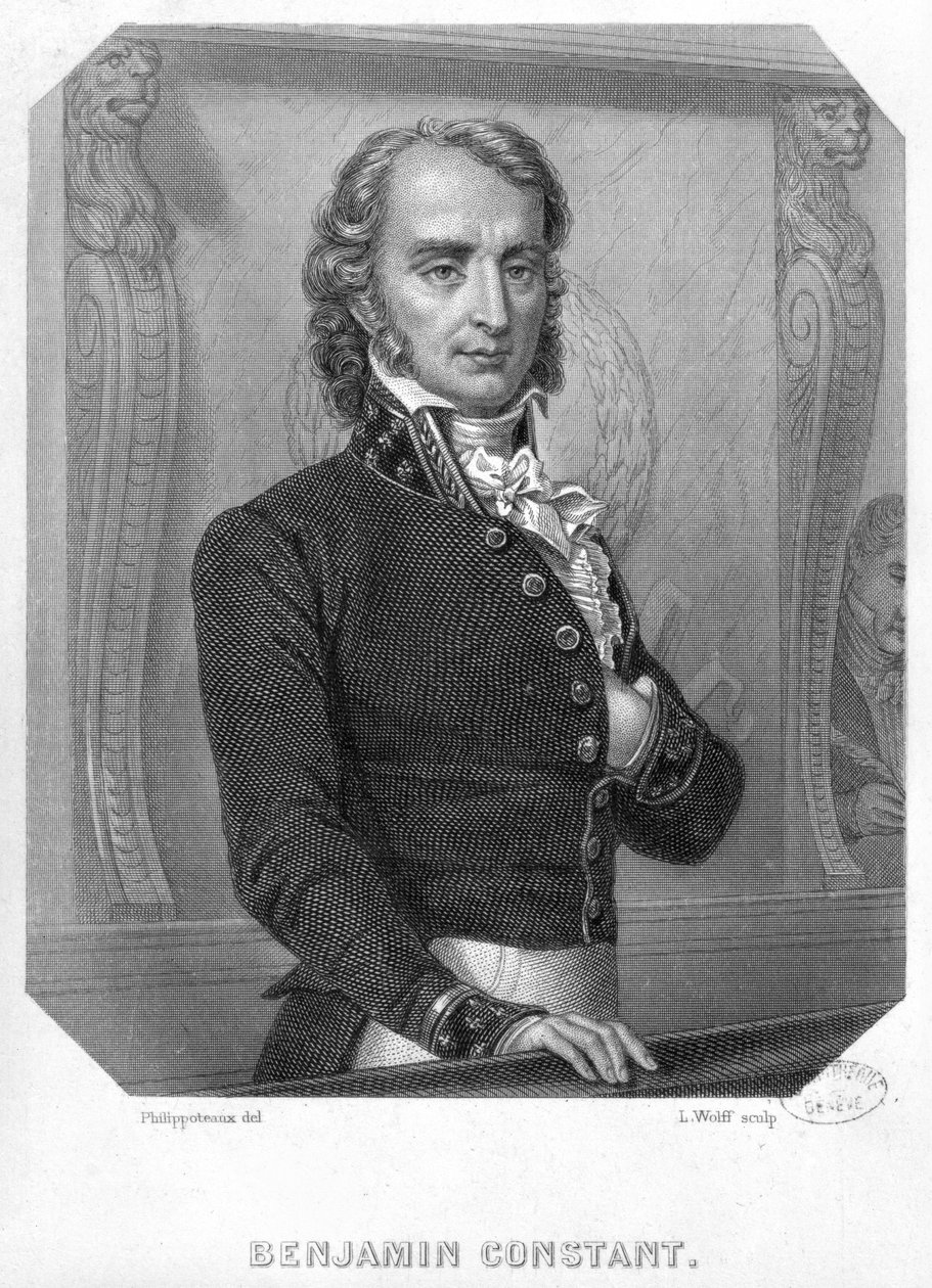 Henri Benjamin Constant de Rebecque (1767-1830) an der Tribüne von Felix Philippoteaux