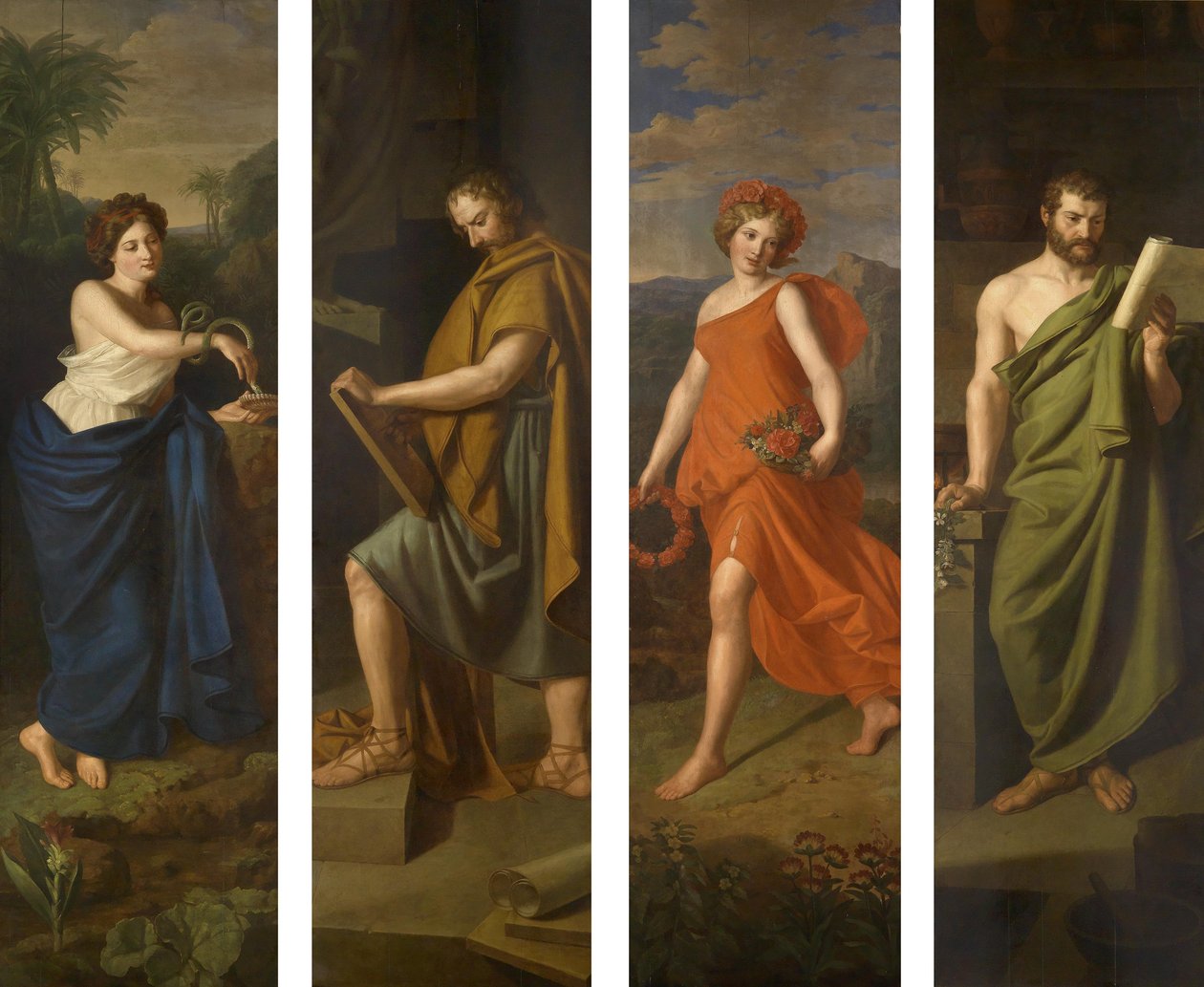 Hygieia, Hippokrates, Flora und Galen von Ferdinand Georg Waldmuller