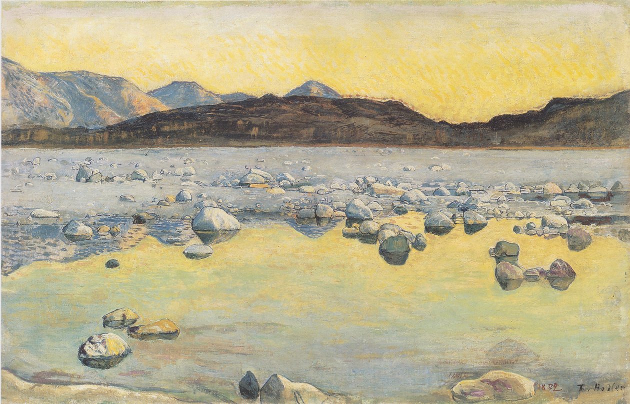 Maggiadelta vor Sonnenaufgang von Ferdinand Hodler