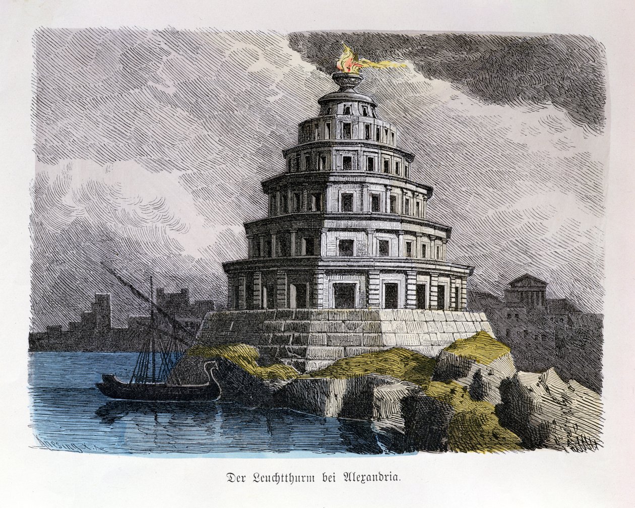Der Große Leuchtturm von Alexandria, aus einer Serie der 