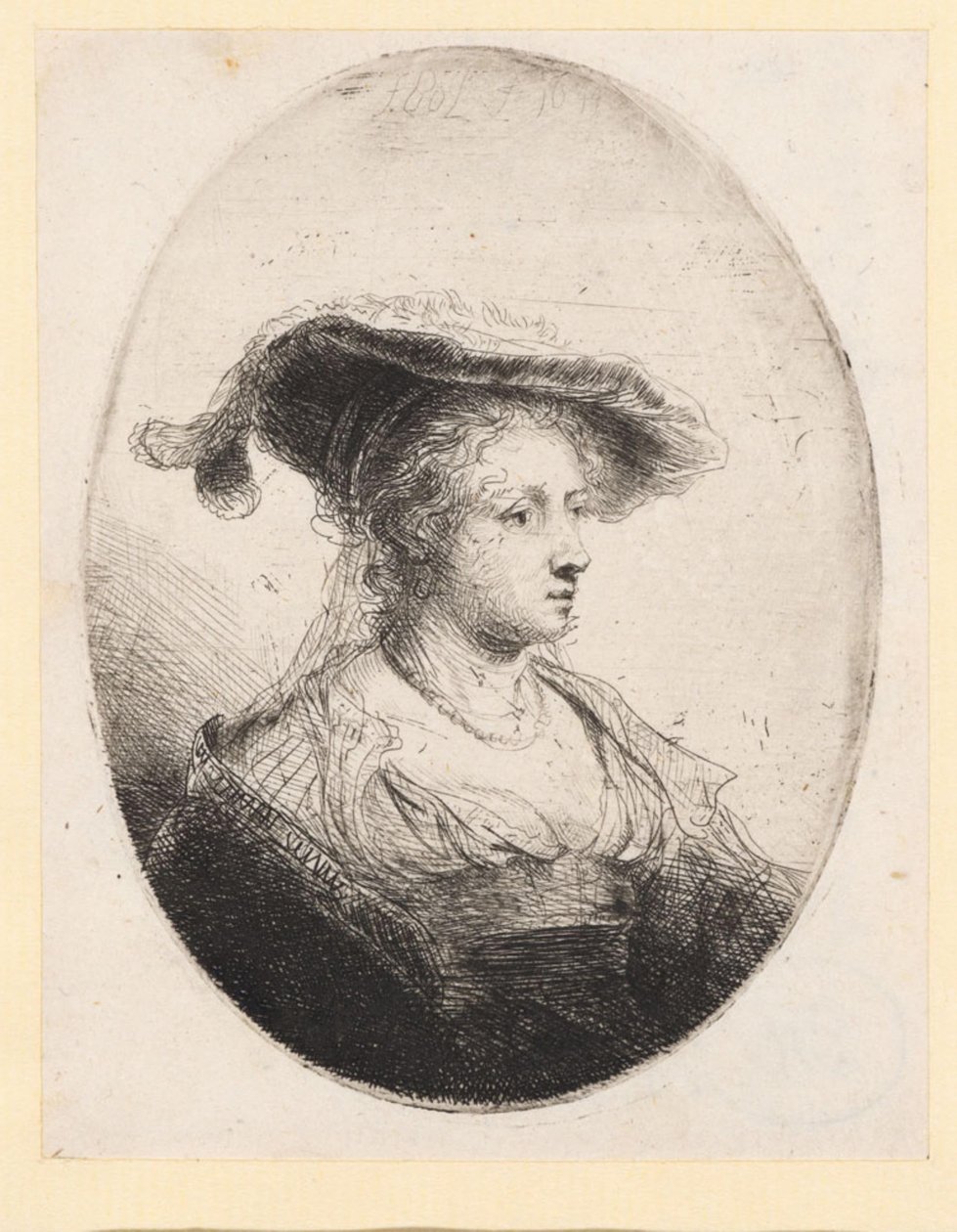 Junge Frau mit Hut von Ferdinand Bol