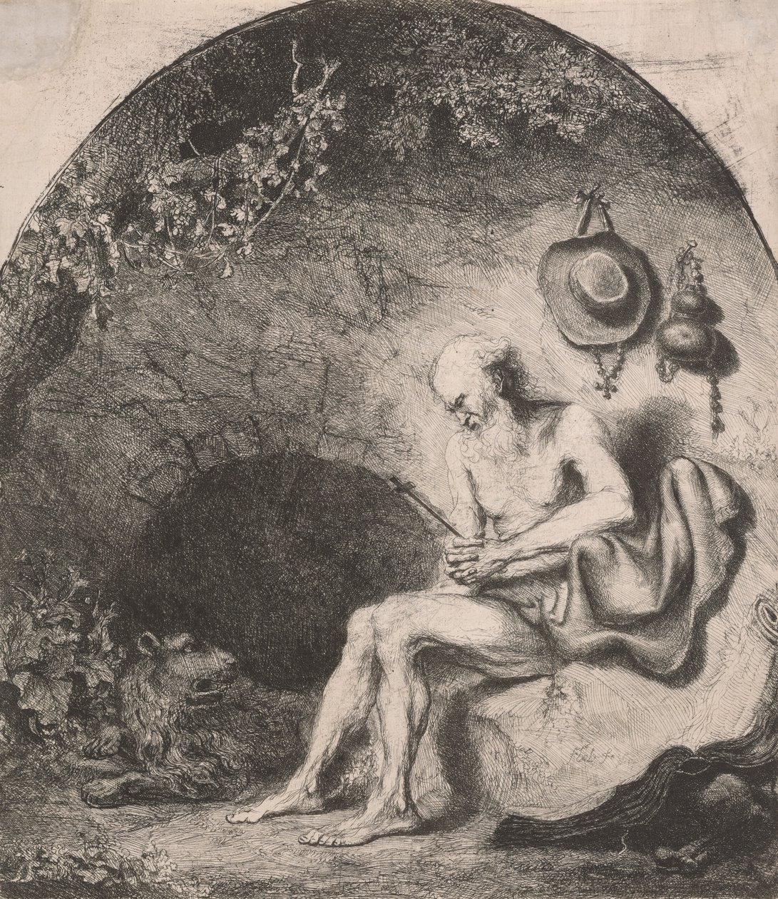 Der heilige Hieronymus in der Höhle von Ferdinand Bol