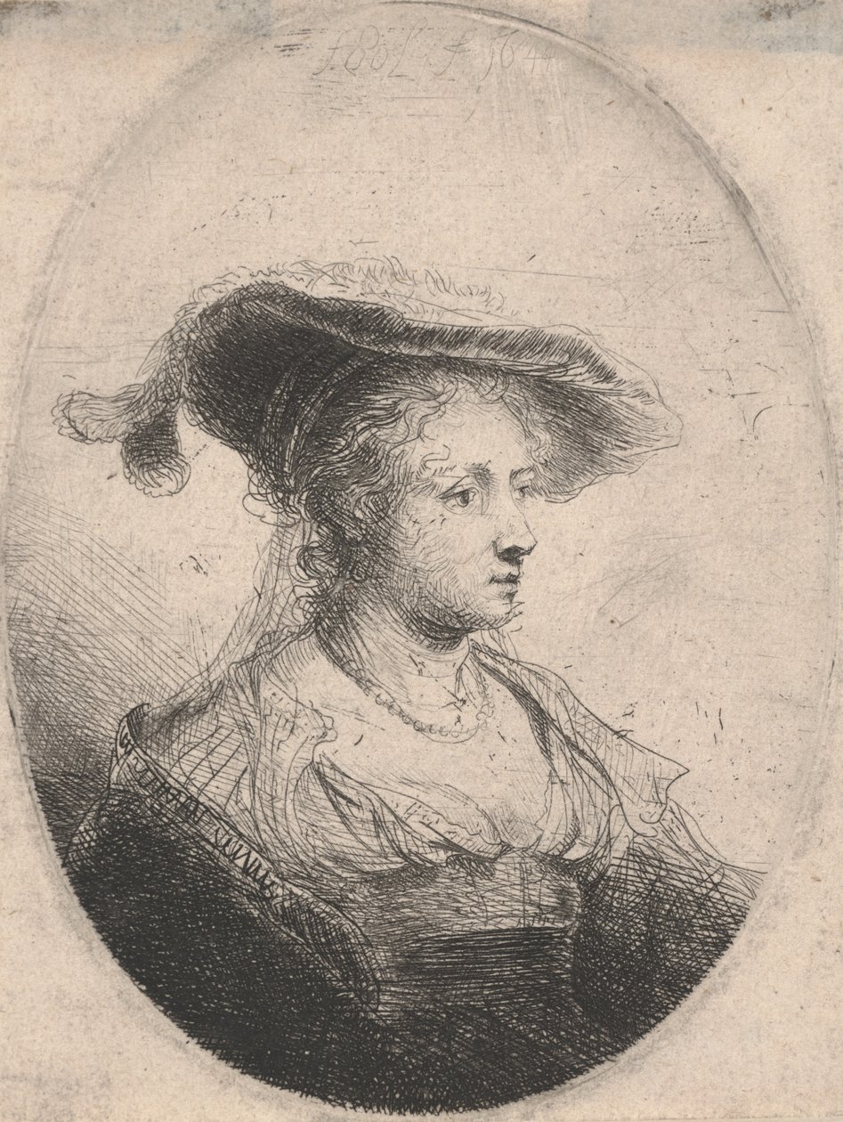 Frau im Oval von Ferdinand Bol