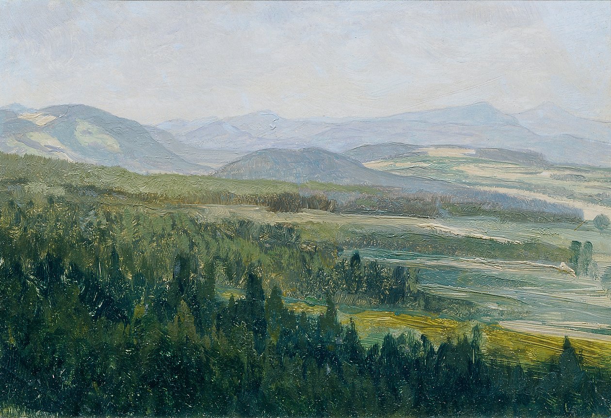 Böhmisches Mittelgebirge (aus der Mappe „16 Ansichten tschechischer Landschaften 