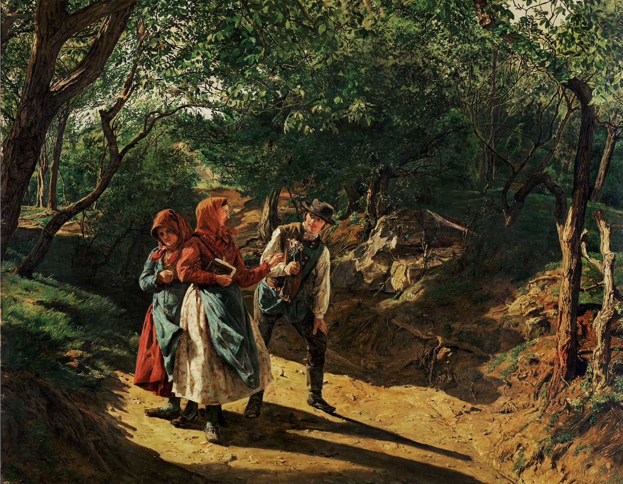 Begegnung im Wald von Ferdinand Georg Waldmuller