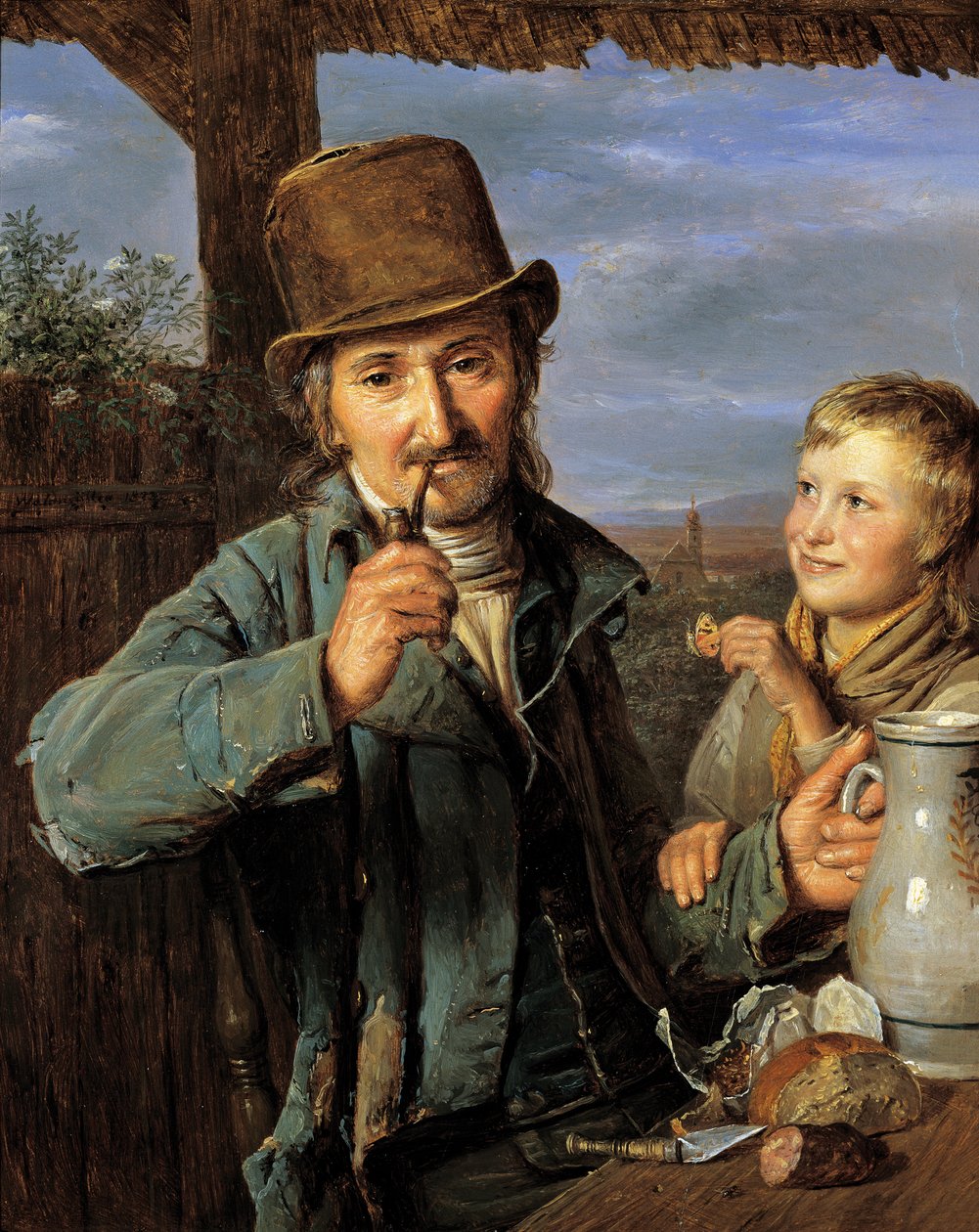 Taglöhner mit seinem Sohn von Ferdinand Georg Waldmuller