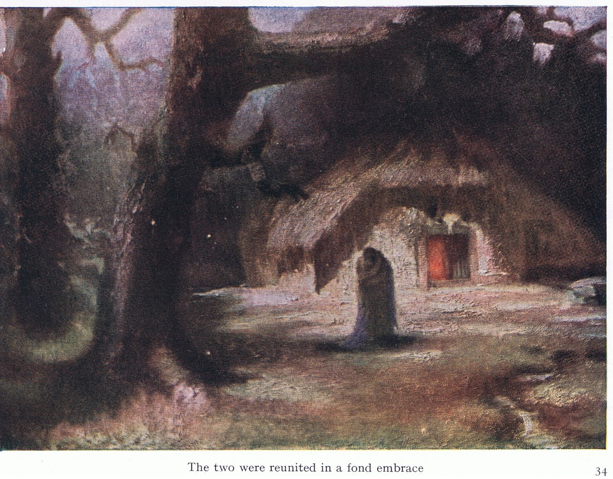 Die beiden wurden in einer liebevollen Umarmung wiedervereint, Illustration aus Die Geschichten von Wagners Opern, veröffentlicht von George Harrap & Co Ltd, 1932 von Ferdinand Lecke