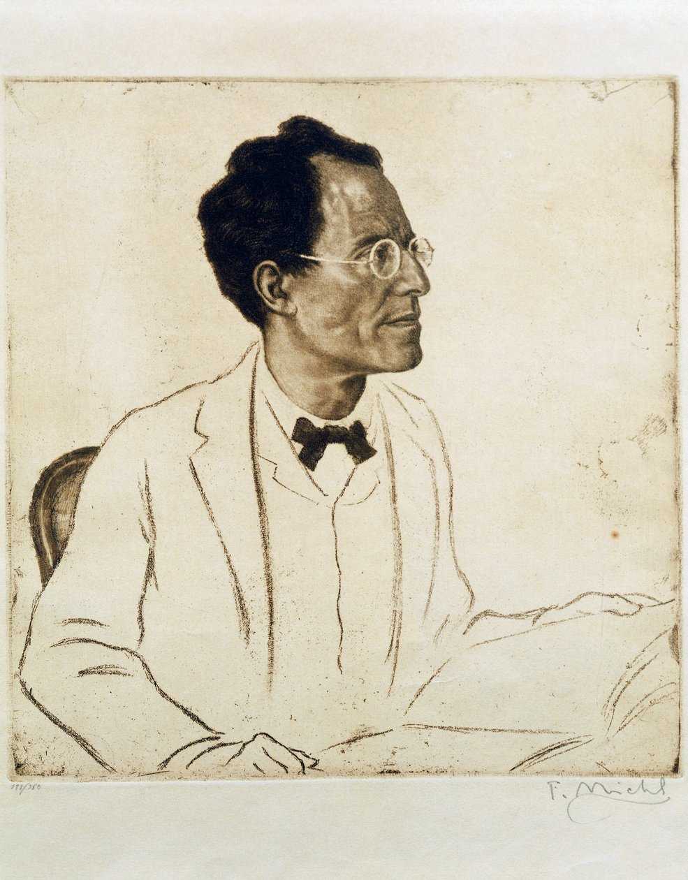 Porträt des österreichischen Komponisten und Dirigenten Gustav Mahler von Ferdinand Michl