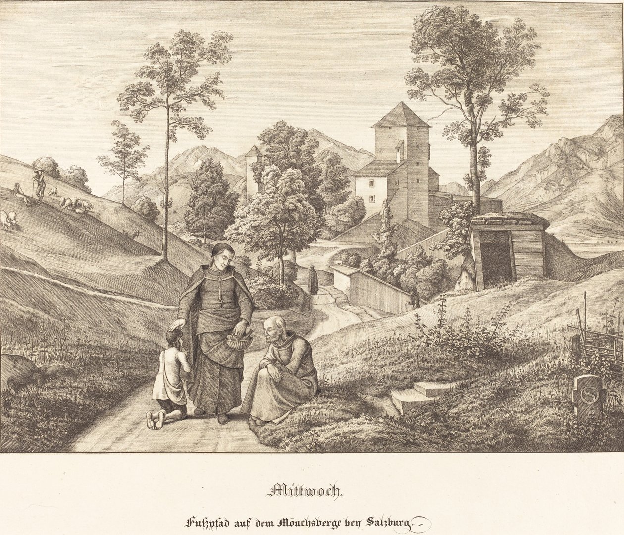 Mittwoch - Fusspfad auf dem Mönchsberge bei Salzburg von Ferdinand Olivier