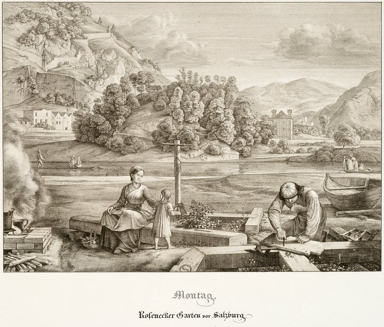 Montag: Rosenecker Garten vor Salzburg von Ferdinand Olivier