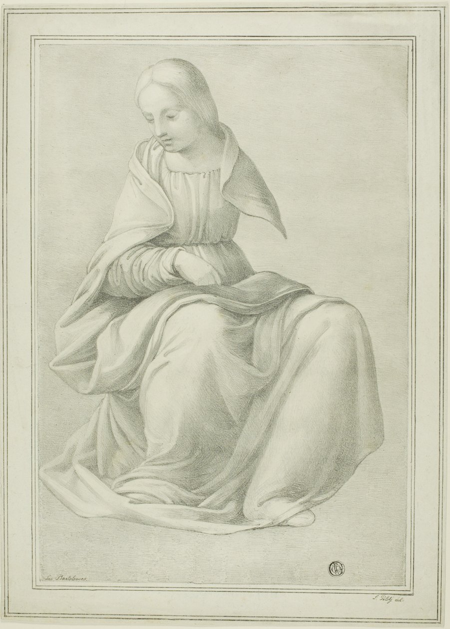 Studie für sitzende Frauenfigur von Ferdinand Piloty