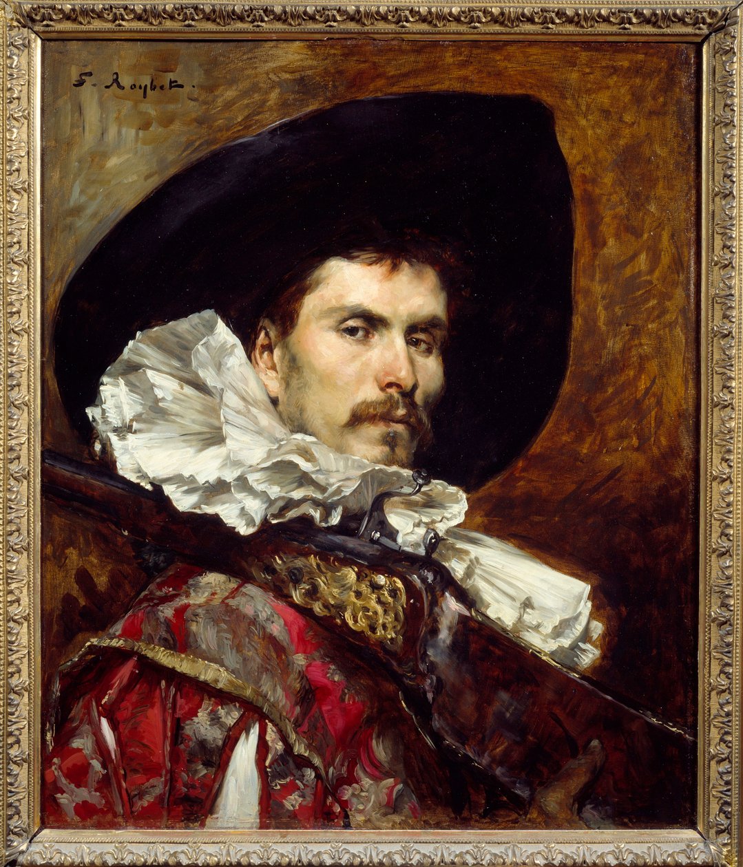 Ein Arkebusier im 17. Jahrhundert. Gemälde von Ferdinand Roybet (1840-1920) 19. Jahrhundert Lyon, Musée des Beaux Arts von Ferdinand Roybet