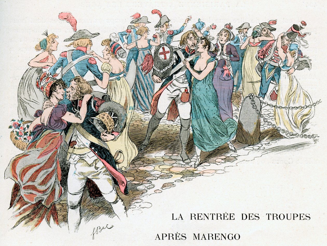 Die Rückkehr der französischen Truppen von Marengo, 1800, um 1870-1950 von Ferdinand Sigismund Bac