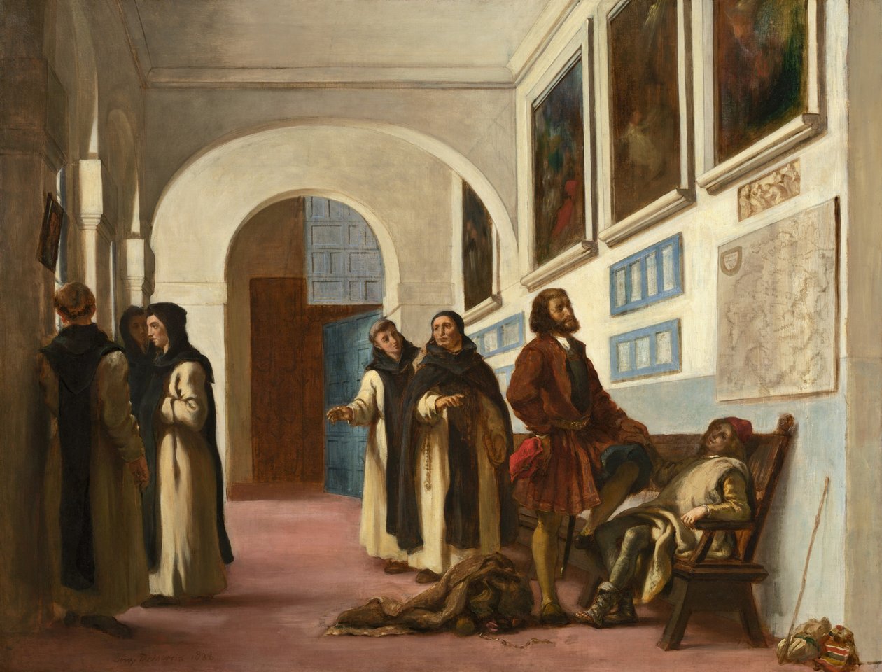 Christoph Kolumbus und sein Sohn in La Rábida von Ferdinand Victor Eugene Delacroix