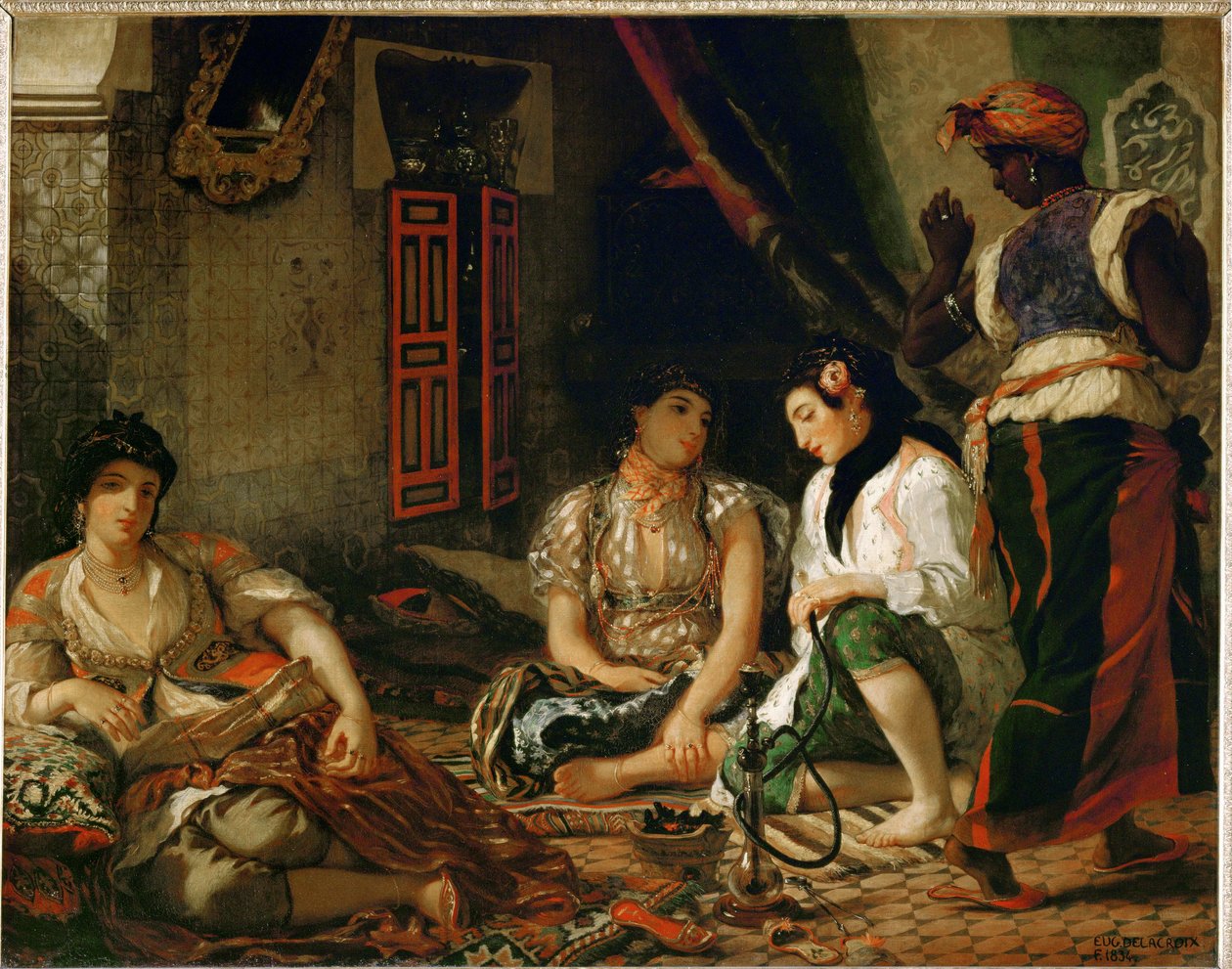 Frauen von Algier in ihrem Apartment von Ferdinand Victor Eugene Delacroix