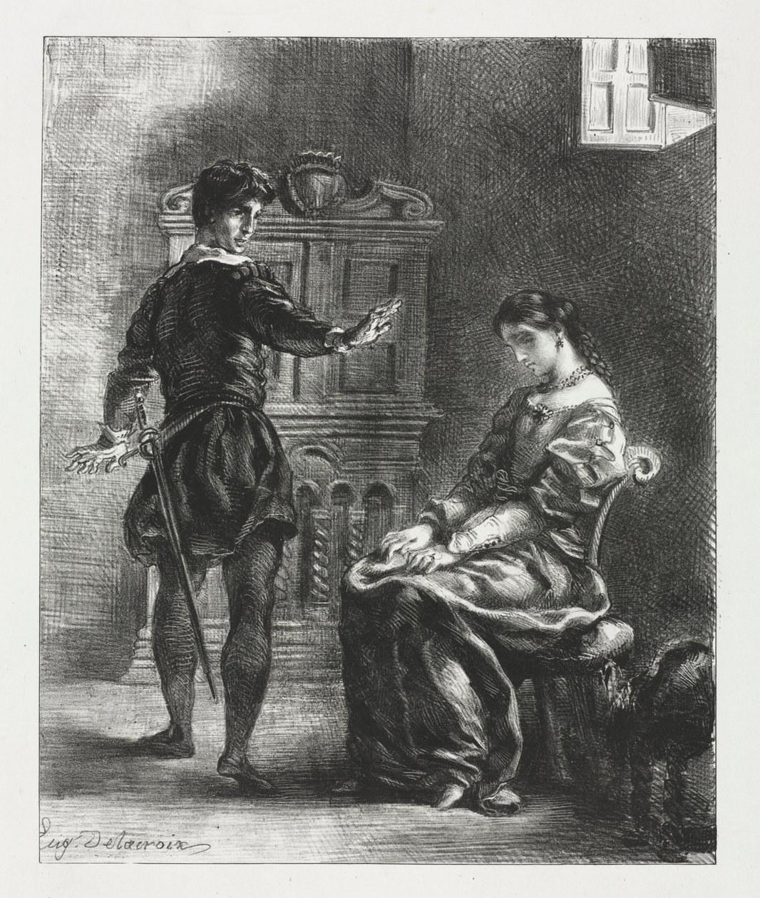 Hamlet: Hamlet und Ophelia, 1834 von Ferdinand Victor Eugene Delacroix