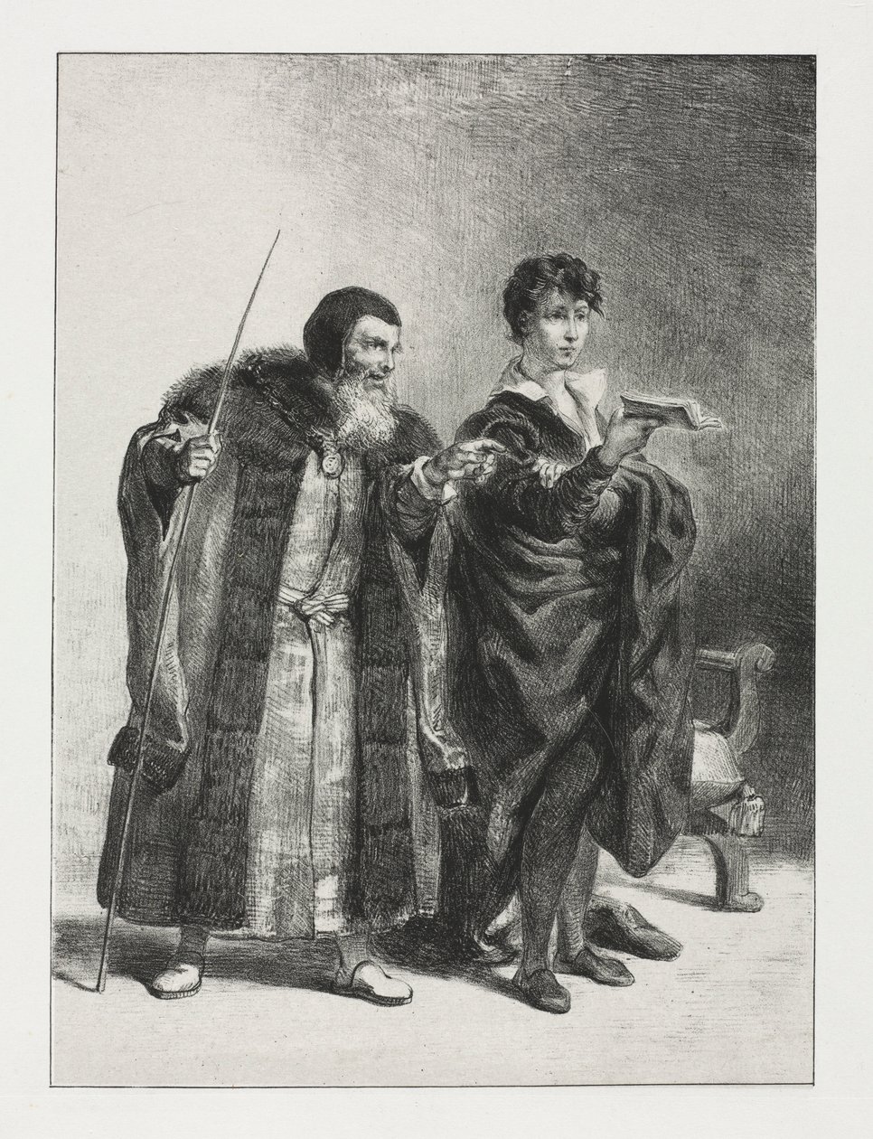 Hamlet: Polonius und Hamlet, 1834 von Ferdinand Victor Eugene Delacroix