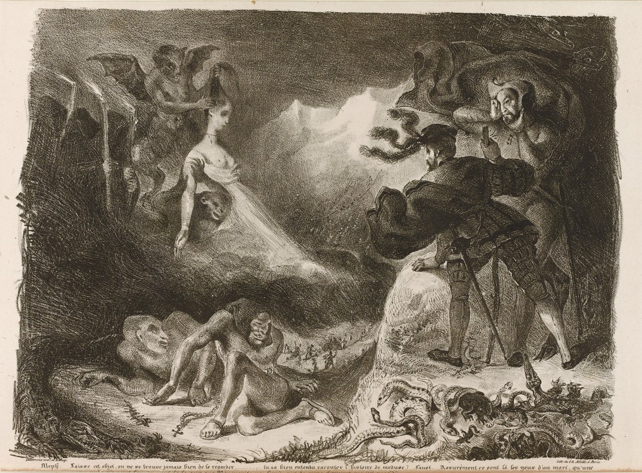 Illustration zu Goethes Faust, 1828 von Ferdinand Victor Eugene Delacroix