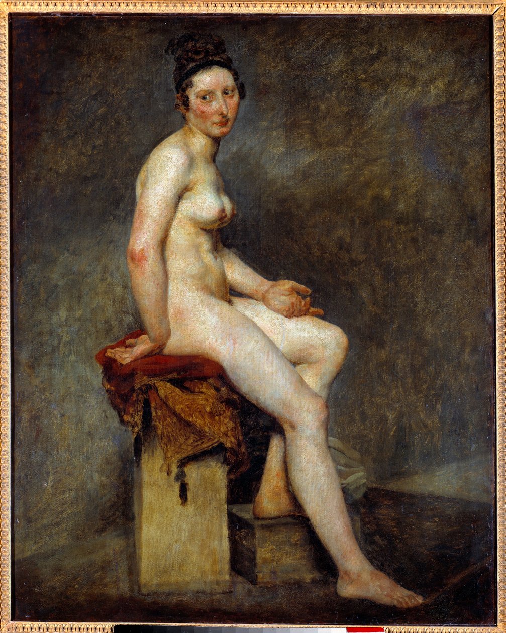 Nackte Sitzende, genannt Miss Rose. Gemälde von Eugène Delacroix von Ferdinand Victor Eugene Delacroix