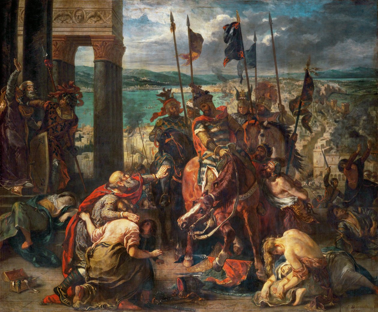 Eroberung von Konstantinopel durch die Kreuzfahrer von Ferdinand Victor Eugene Delacroix