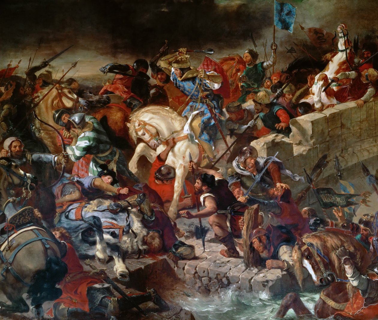 Die Schlacht von Taillebourg, 21. Juli 1242 von Ferdinand Victor Eugene Delacroix