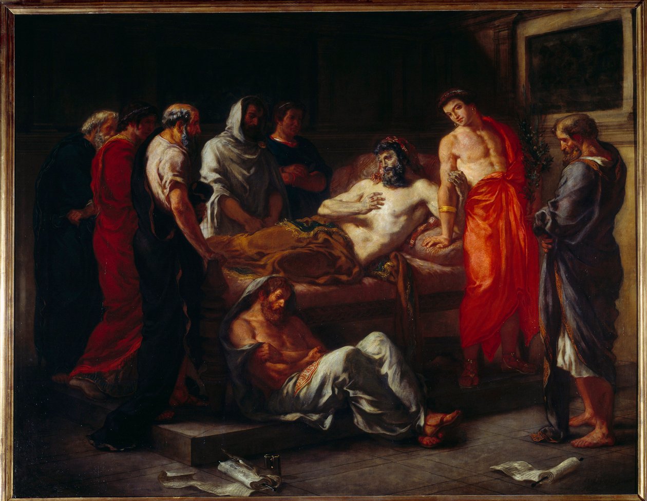 Der Tod von Marc Aurel (121-180) von Ferdinand Victor Eugene Delacroix