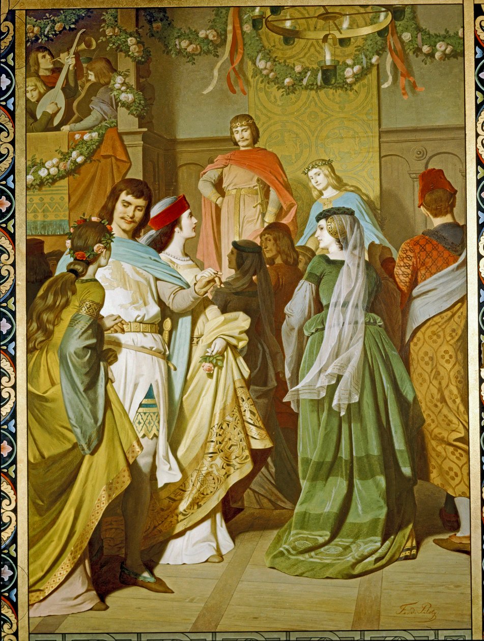 Hofleben auf der Burg des Heiligen Grals von Ferdinand the Elder Piloty