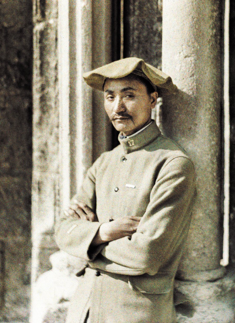 Arbeiter aus Indochina an der Westfront, Soissons, Aisne, Frankreich, 1917 (Autochrom) von Fernand Cuville