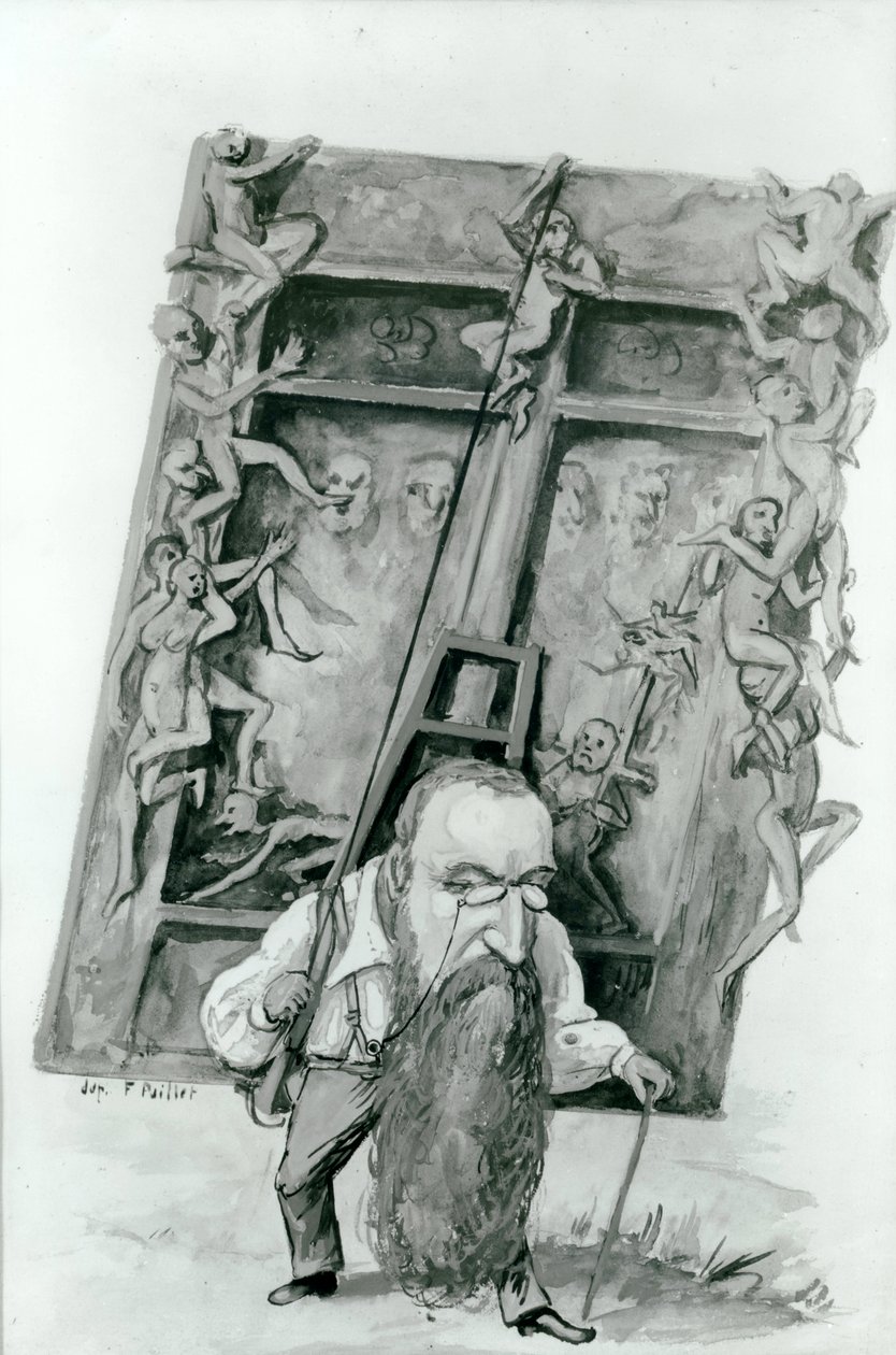 Porträt von Auguste Rodin, der die Tore der Hölle trägt von Fernand Paillet