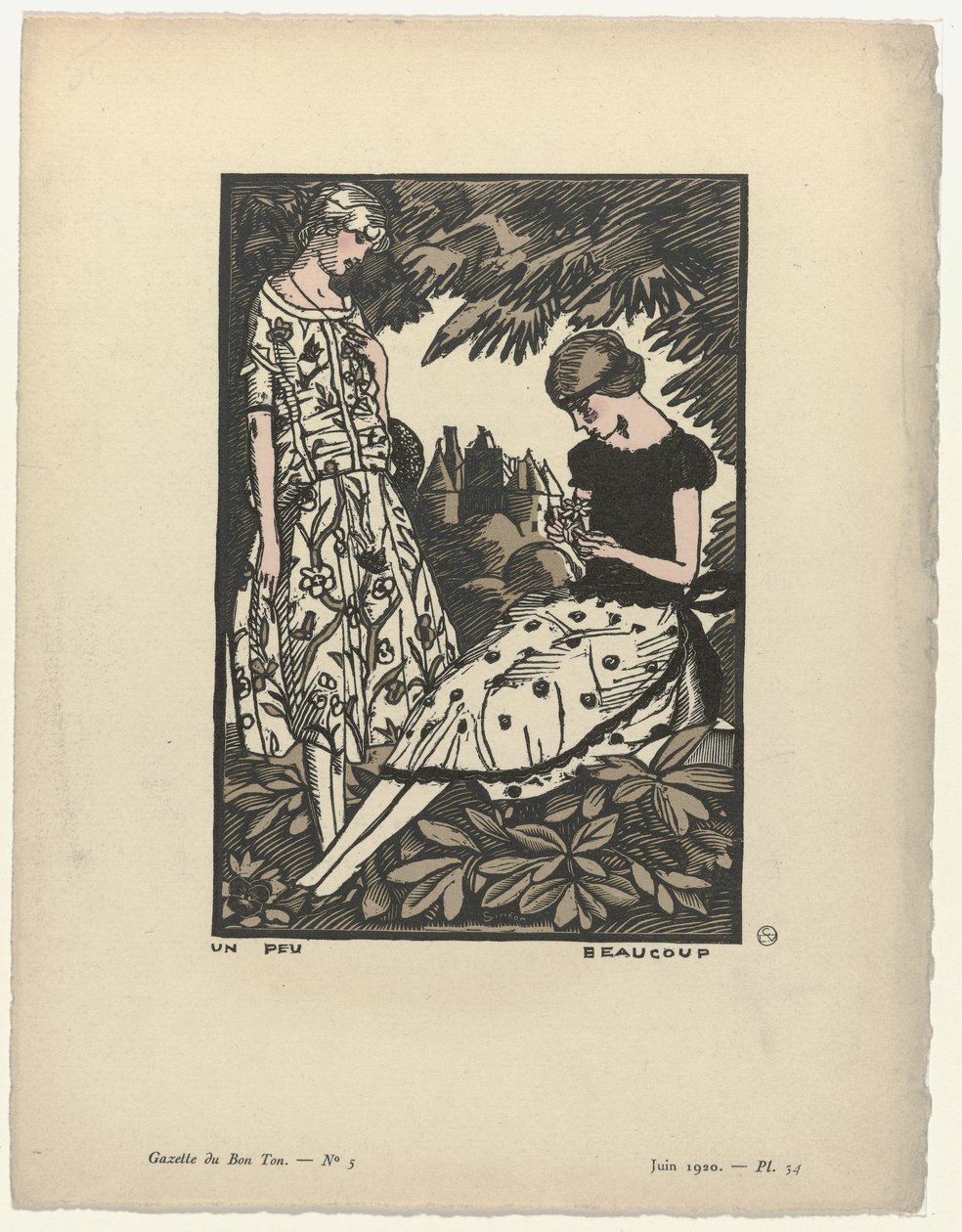 Gazette du Bon Ton, 1920 - Nr. 5, Pl. 34: Ein wenig viel von Fernand Siméon