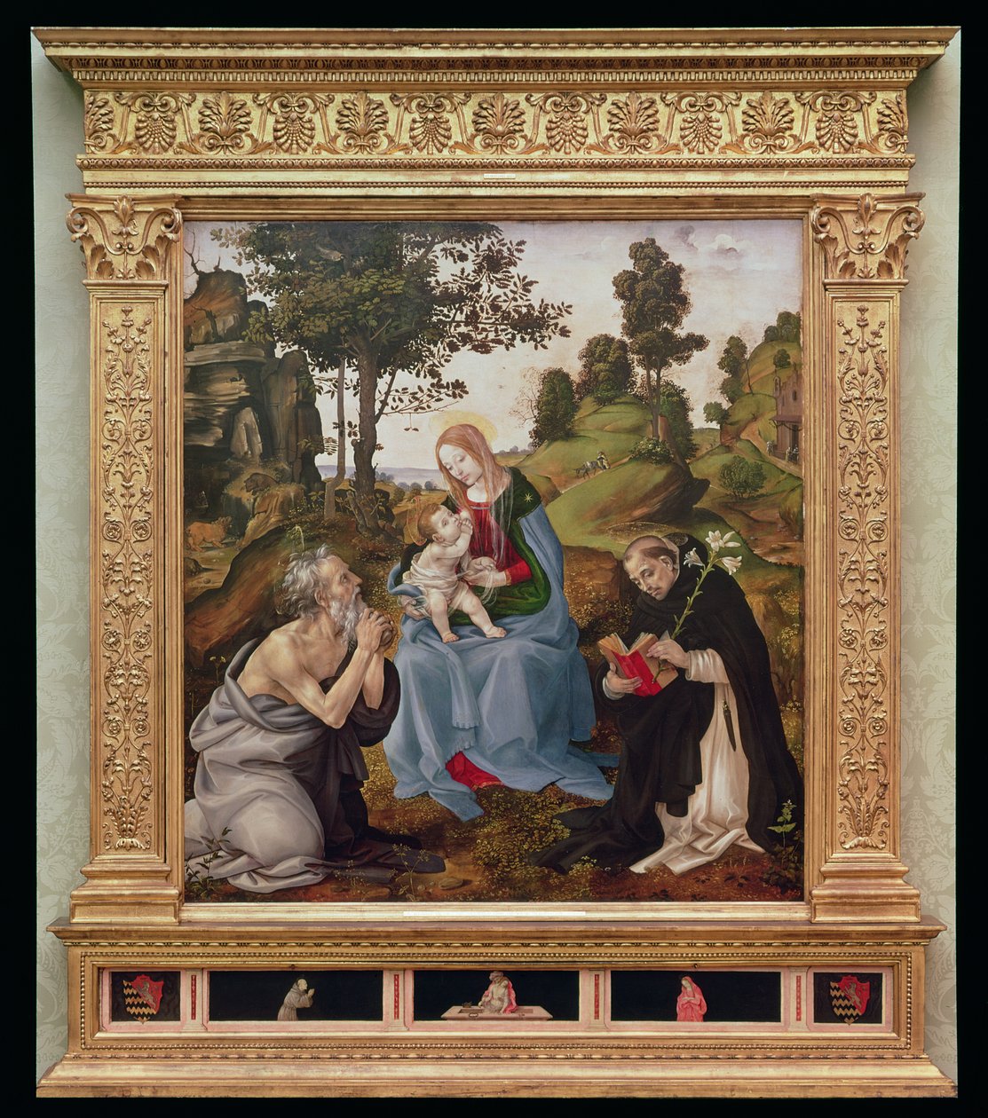 Jungfrau und Kind mit St. Hieronymus und St. Dominikus von Filippino Lippi